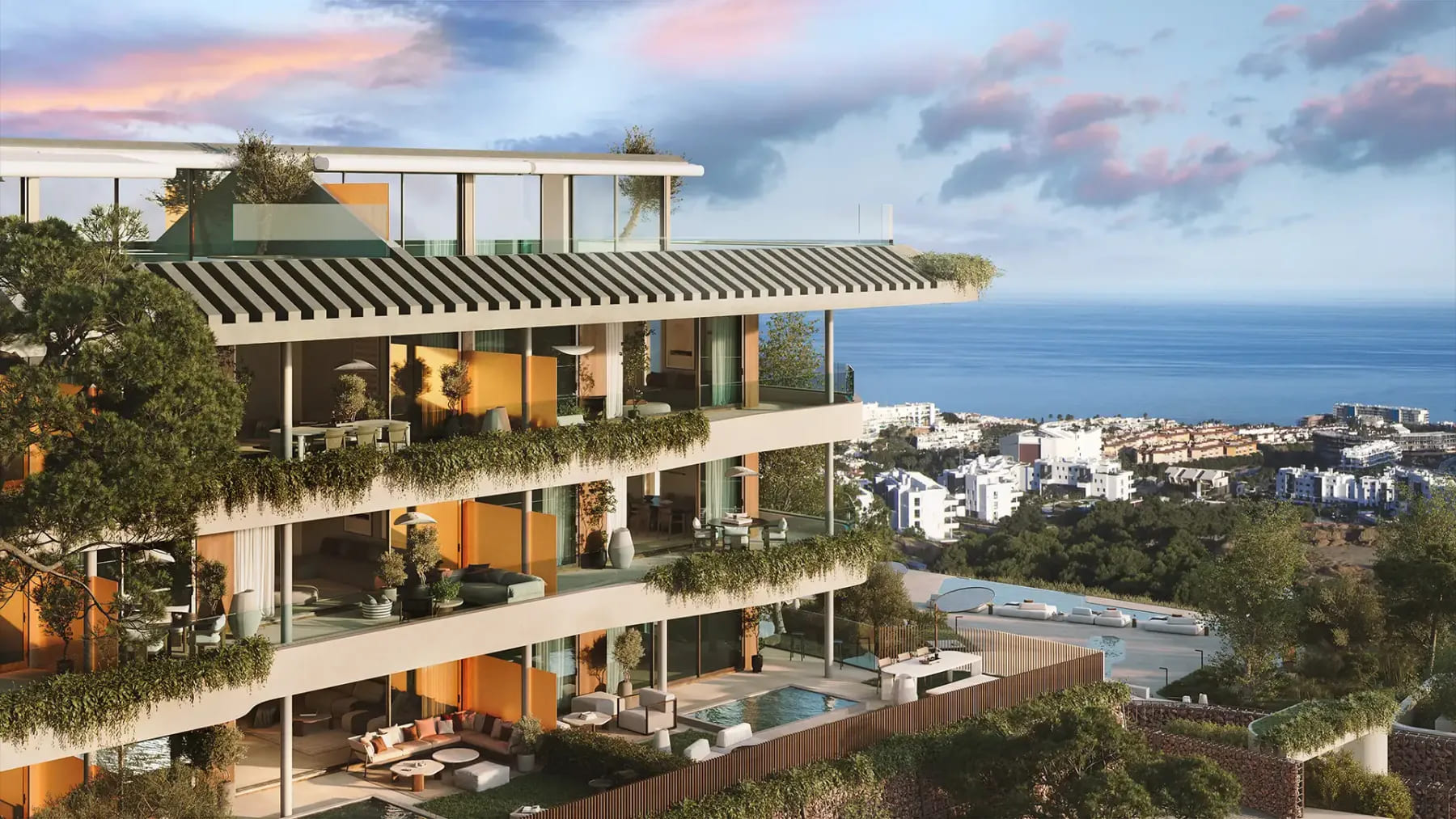 Vue d'ensemble Complexe privé d’appartements à Fuengirola