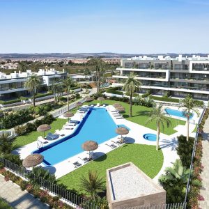 Résidence familiale à Torrevieja Vue d'ensemble Luxueuse résidence au bord de la Lagune Rose