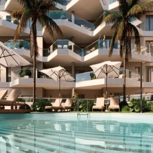 Luxueux programme neuf à Estepona Vue d'ensemble Luxueux complexe moderniste à Mijas