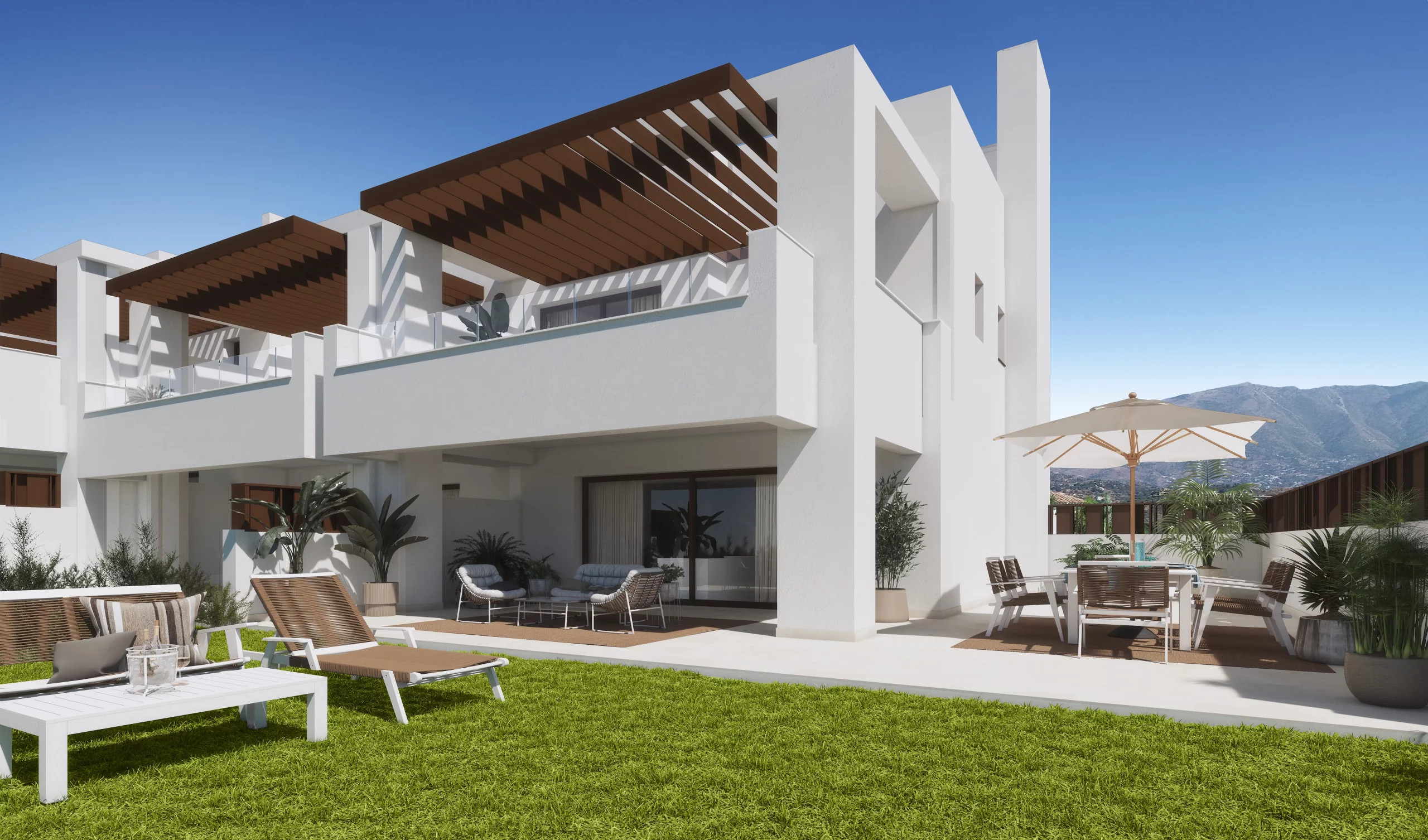 Maisons neuves en front de golf à Mijas